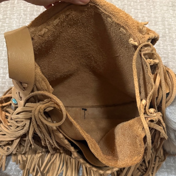 Handmade Fringe Buckskin Leather Bag - Picture 10 of 12